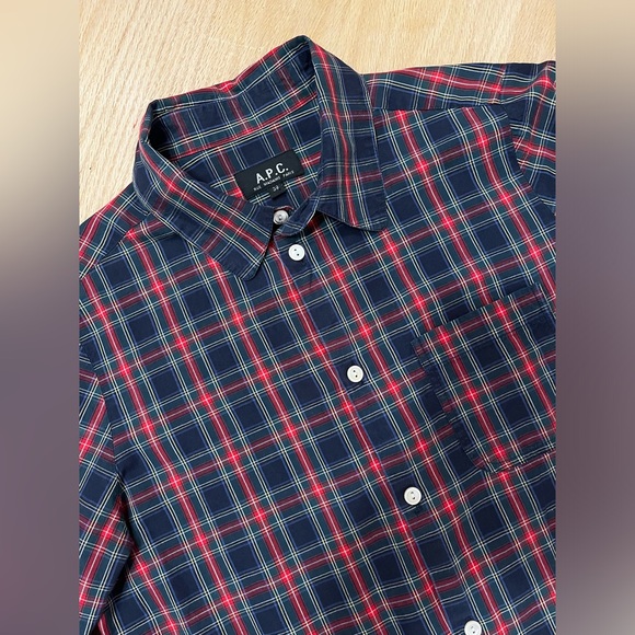 A.P.C. Plaid Button Down Shirt - Picture 2 of 8